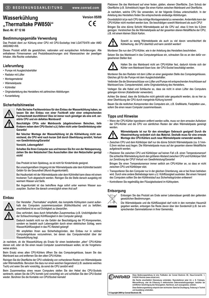 Conrad Thermaltake PW850i operating instructions