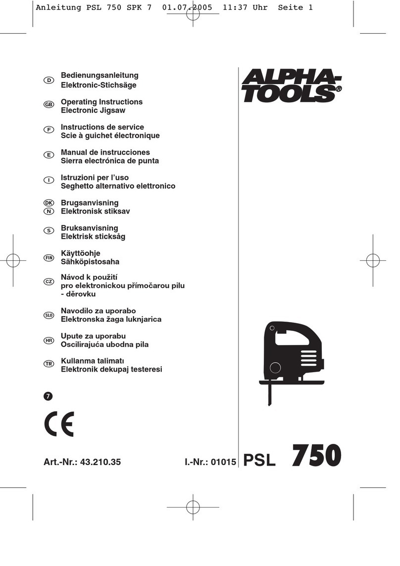 Alpha tools PSL 750 operating instructions