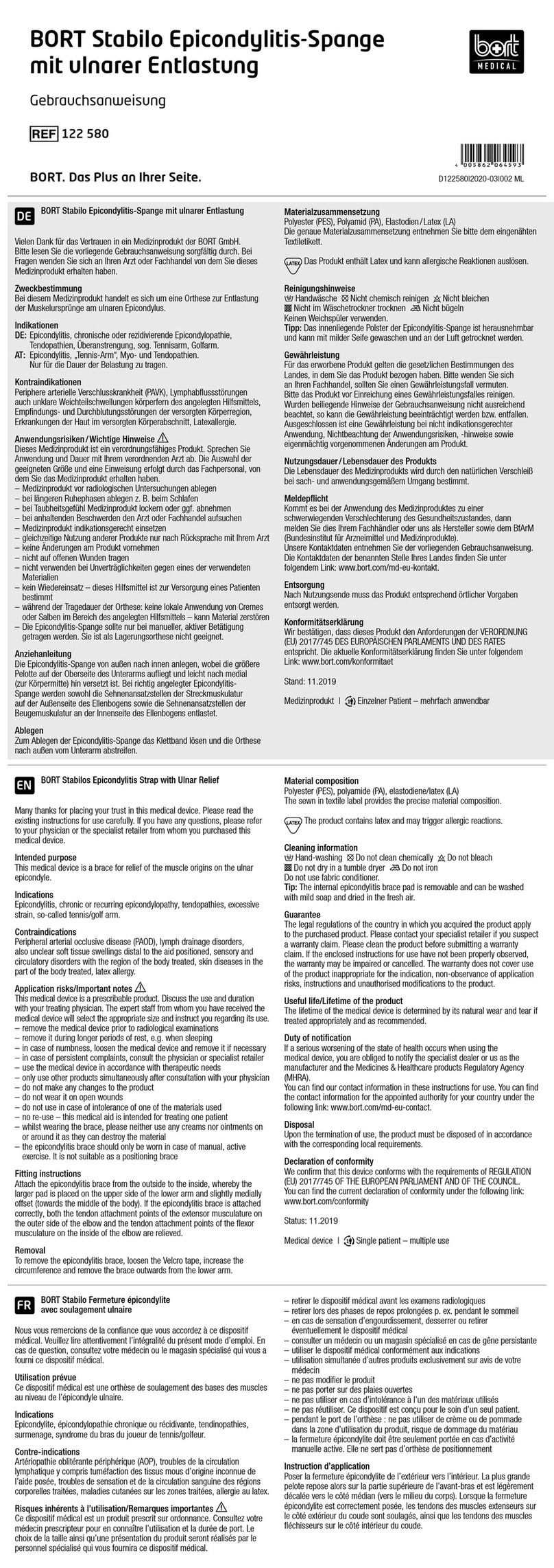 bort medical Stabilo quick guide