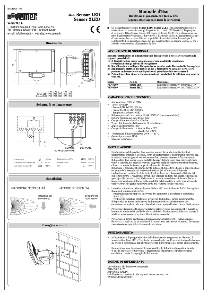 Vemer Sensor LED user manual