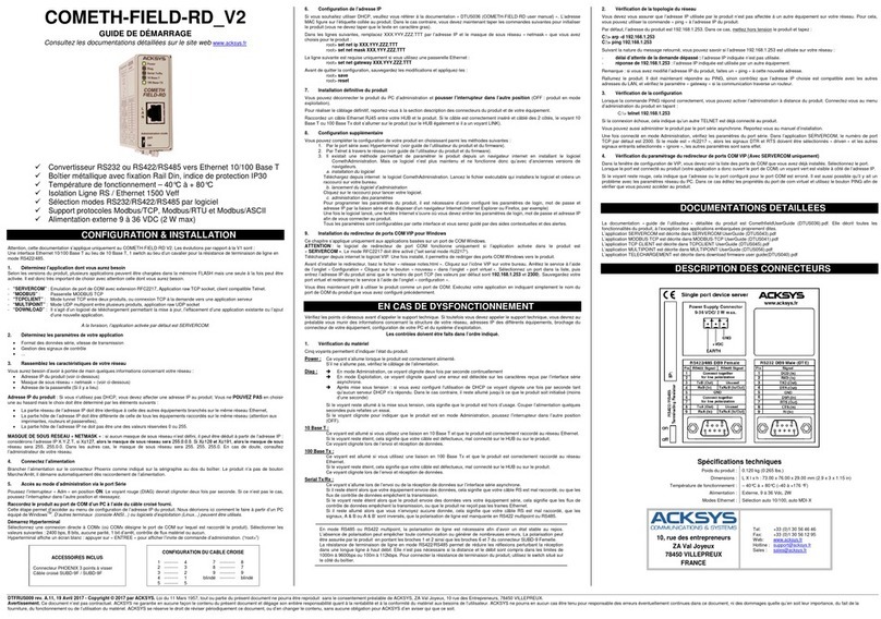 Acksys COMETH-FIELD-RD V2 quick start guide