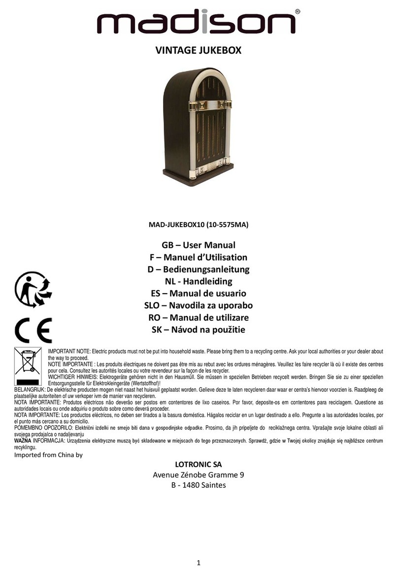 LOTRONIC madison MAD-JUKEBOX10 user manual