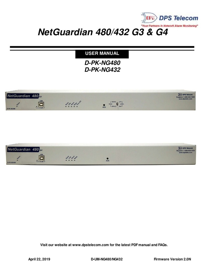 DPS Telecom NetGuardian 480 G3 User manual DPS Telecom NetGuardian 480 G3 User manual