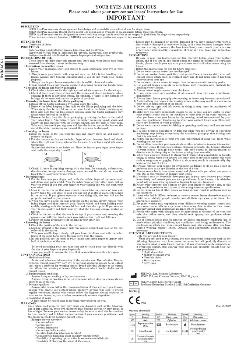 Seed 1dayPure moisture User manual