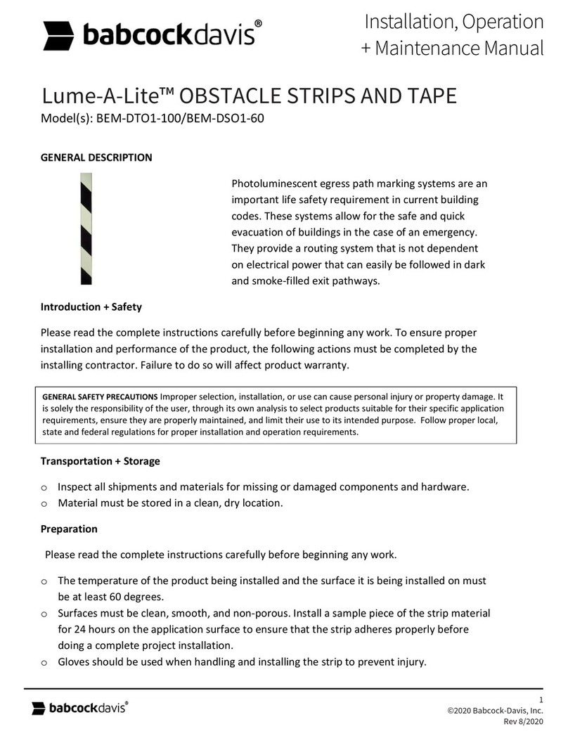 babcockdavis Lume-A-Lite BEM-DTO1-100 Instruction manual