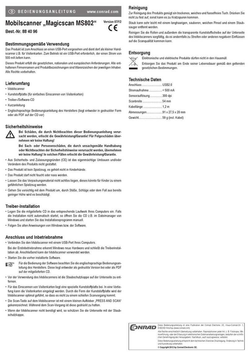 Conrad Magicscan MS802 User manual