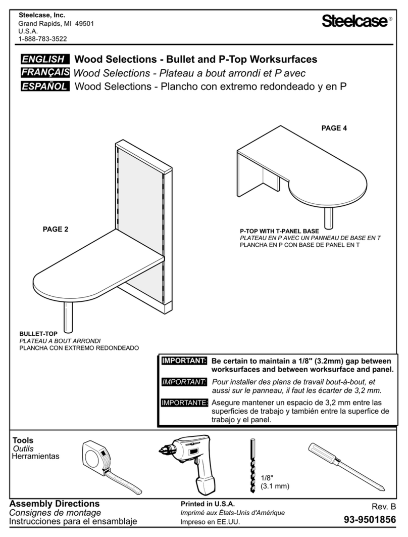 Steelcase Wood Selections Bullet and P-Top Worksurface Assembly Directions