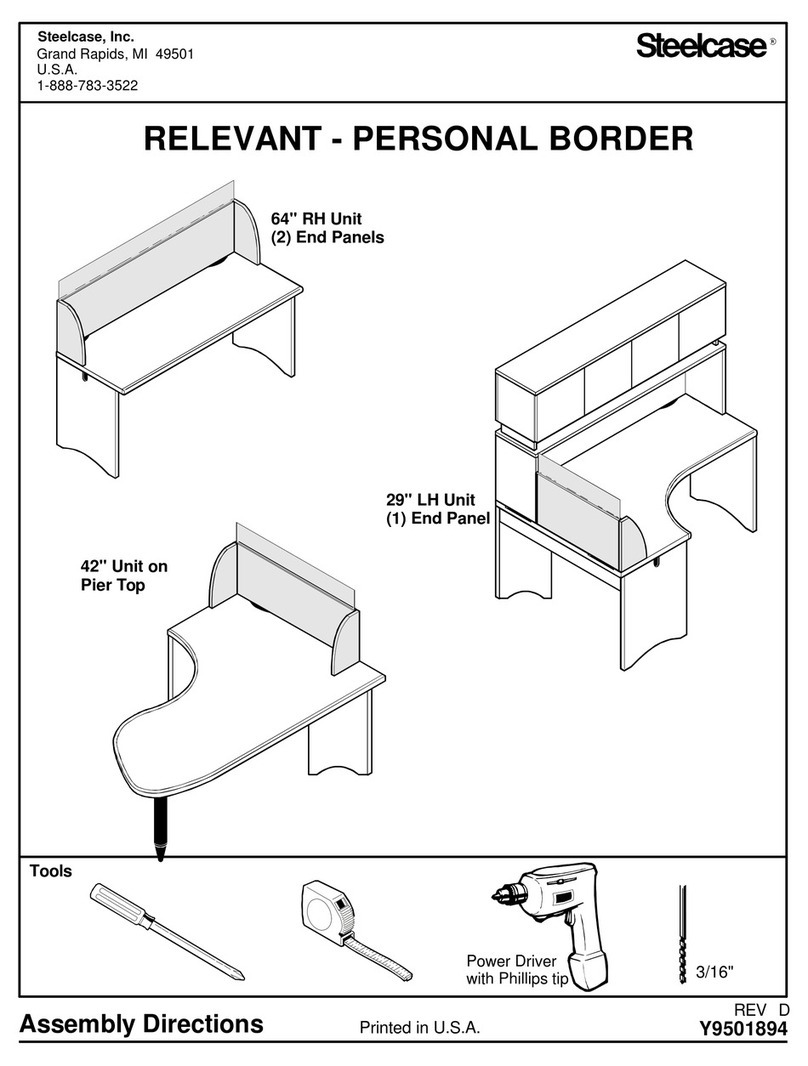 Steelcase RELEVANT PERSONAL BORDER 64" RH Unit End... Assembly Directions