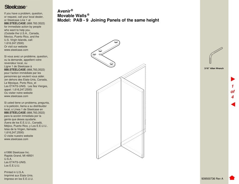 Steelcase Avenir Movable Walls PAB-9 Joining Panels manual