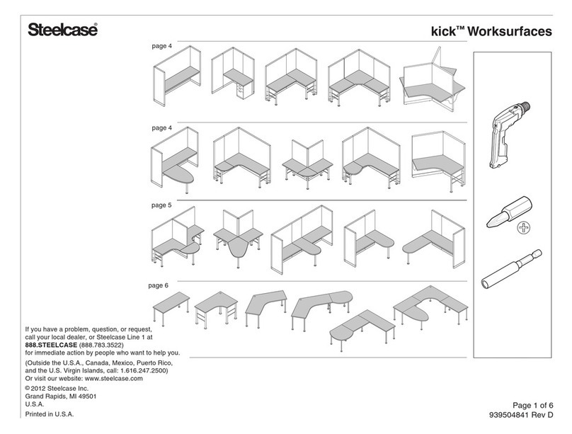 Steelcase kick Worksurface User manual Steelcase kick Worksurface User manual