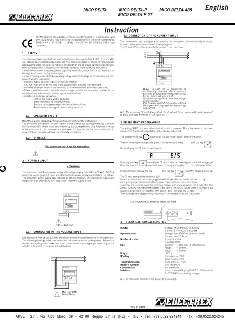 Electrex MICO DELTA Instruction
