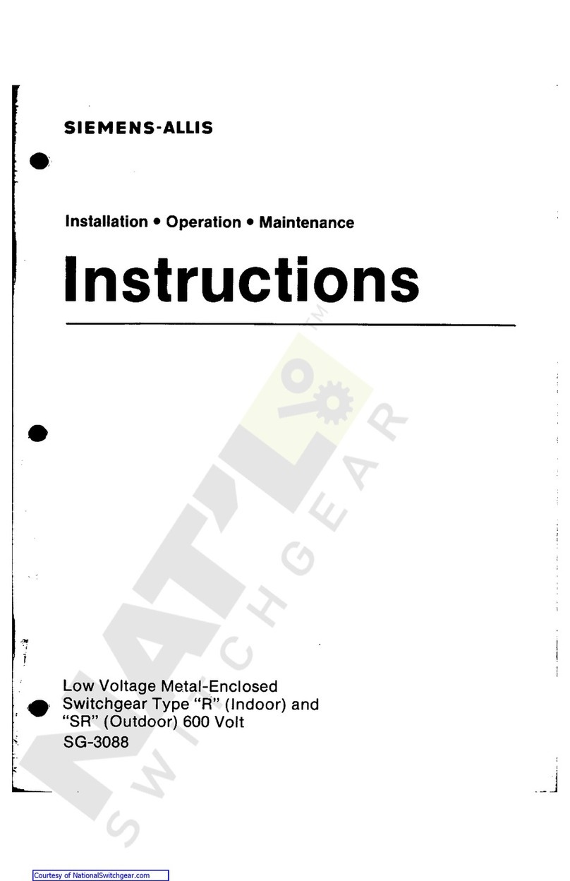 Siemens-Allis R Series Installation, operation & maintenance instructions