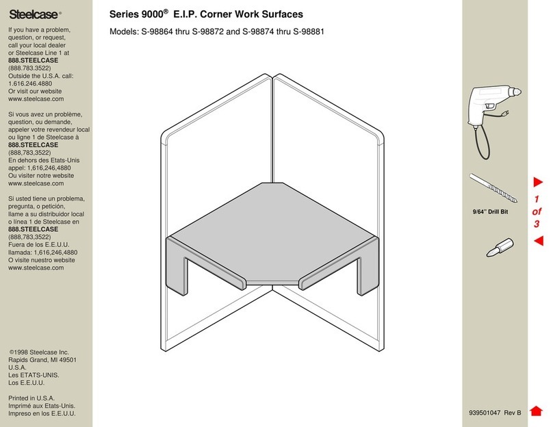 Steelcase 9000 E.I.P. Corner Work Surface Series Assembly instructions