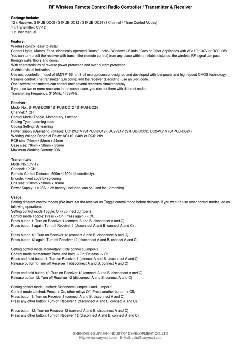 Flying Industry Development S1PUB-DC09 User manual
