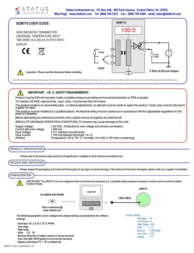 Status Instruments SEM710 User manual