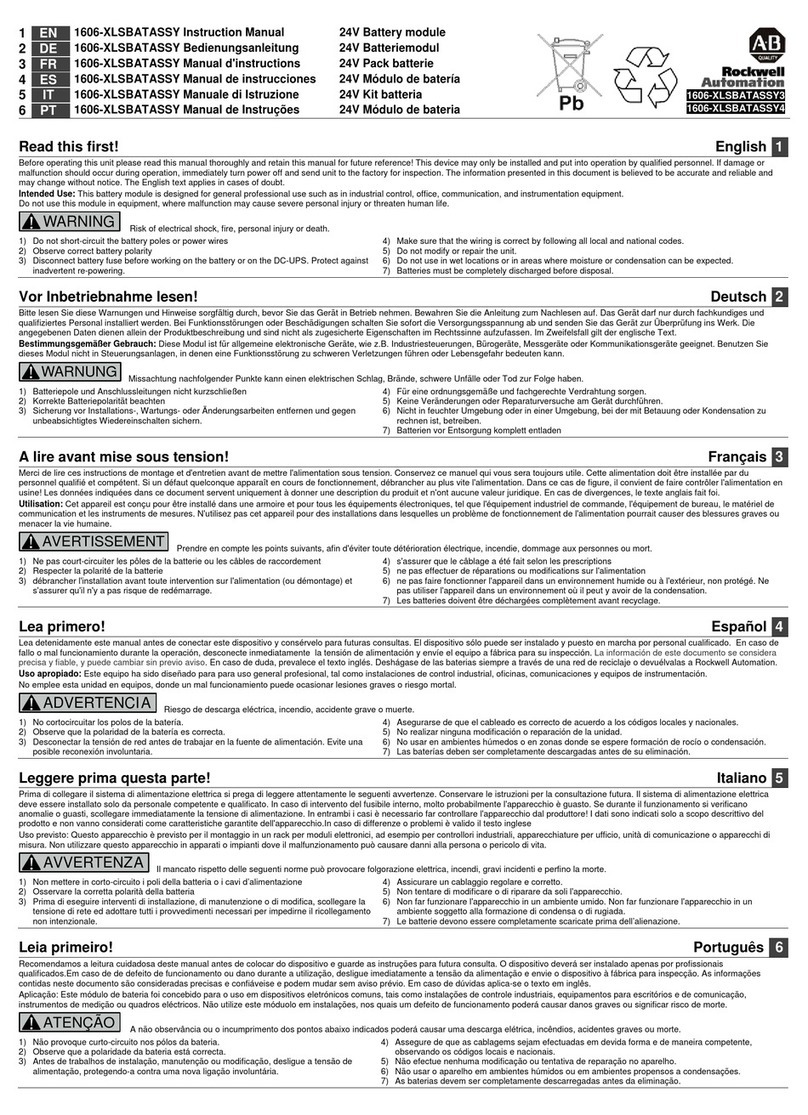 Rockwell Automation 1606-XLSBATASSY3 User manual