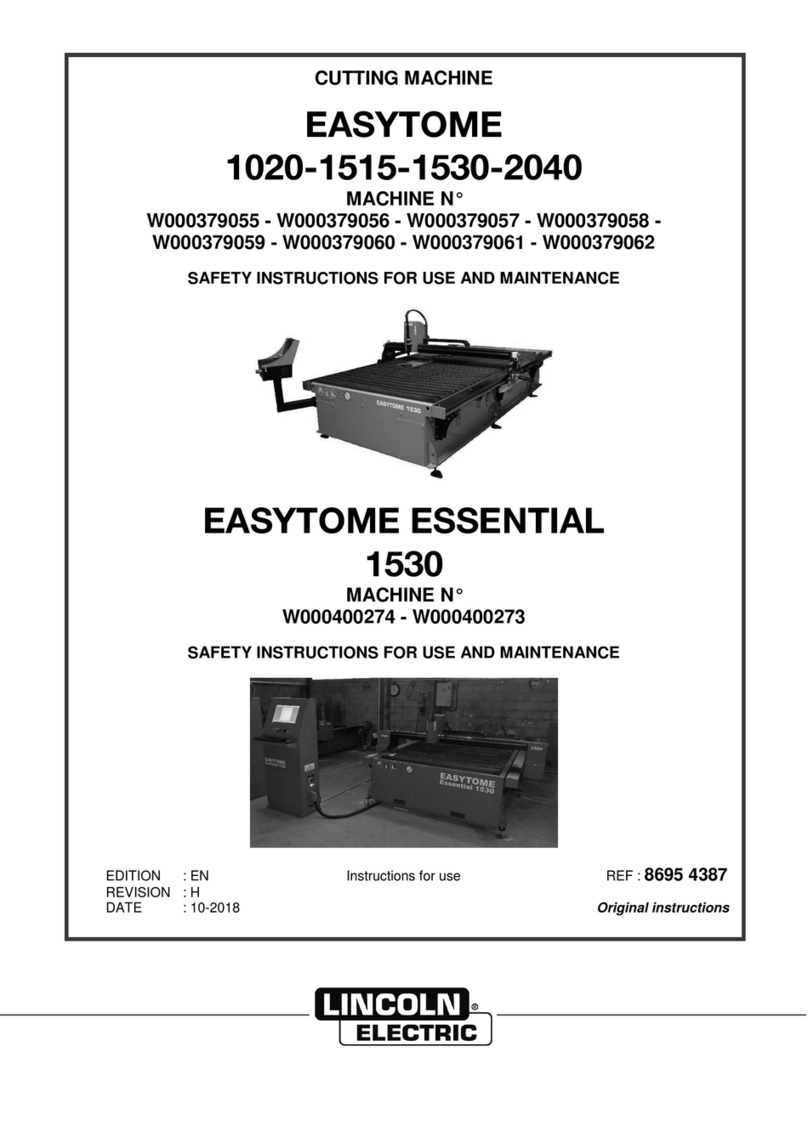 Linkoln Electric EASYTOME 1020 Safety instruction for use and maintenance