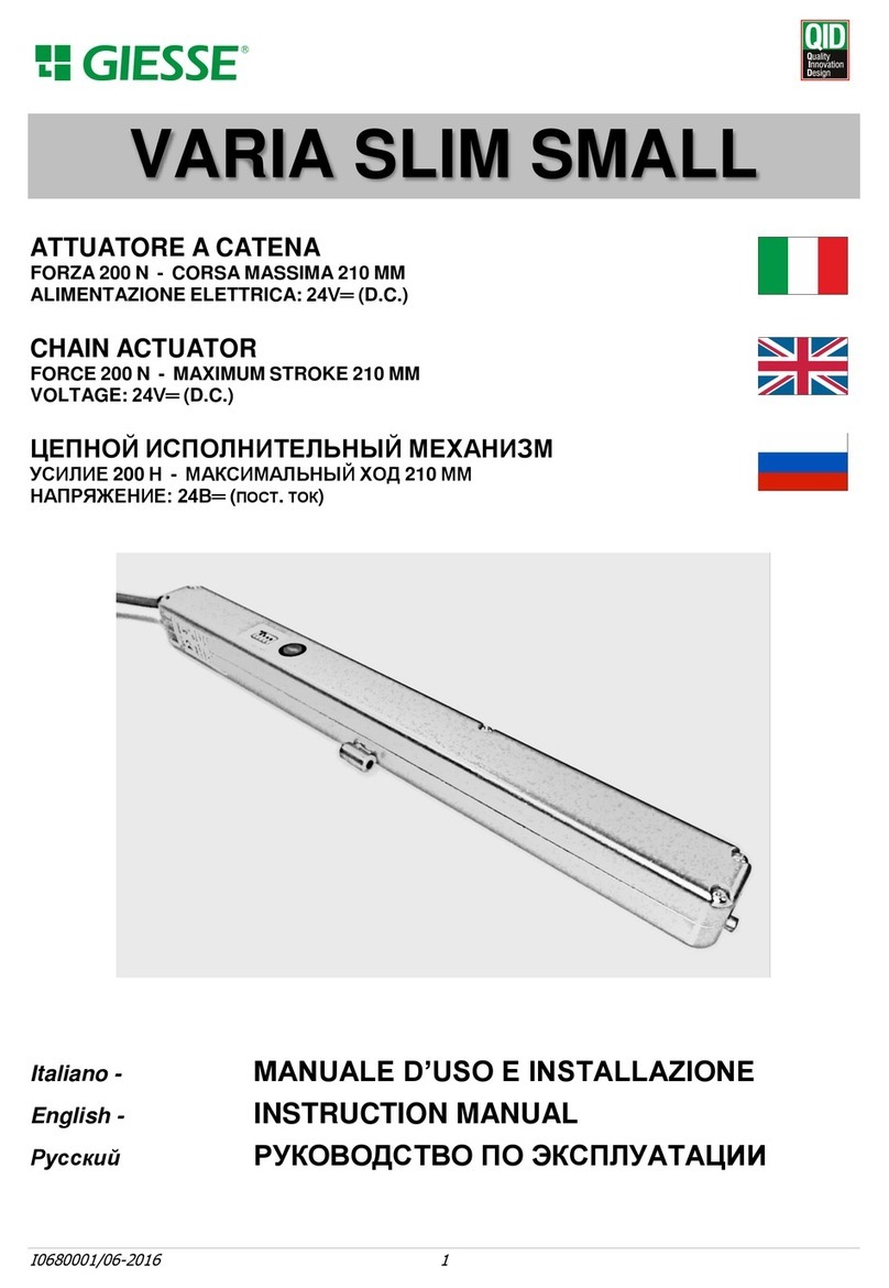GIESSE VARIA SLIM SMALL instruction manual