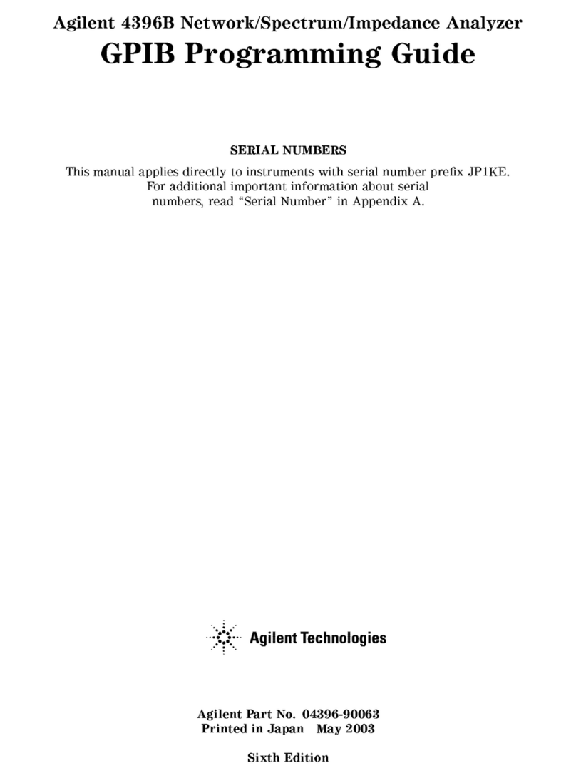 Agilent Technologies Agilent 4396B Operating instructions