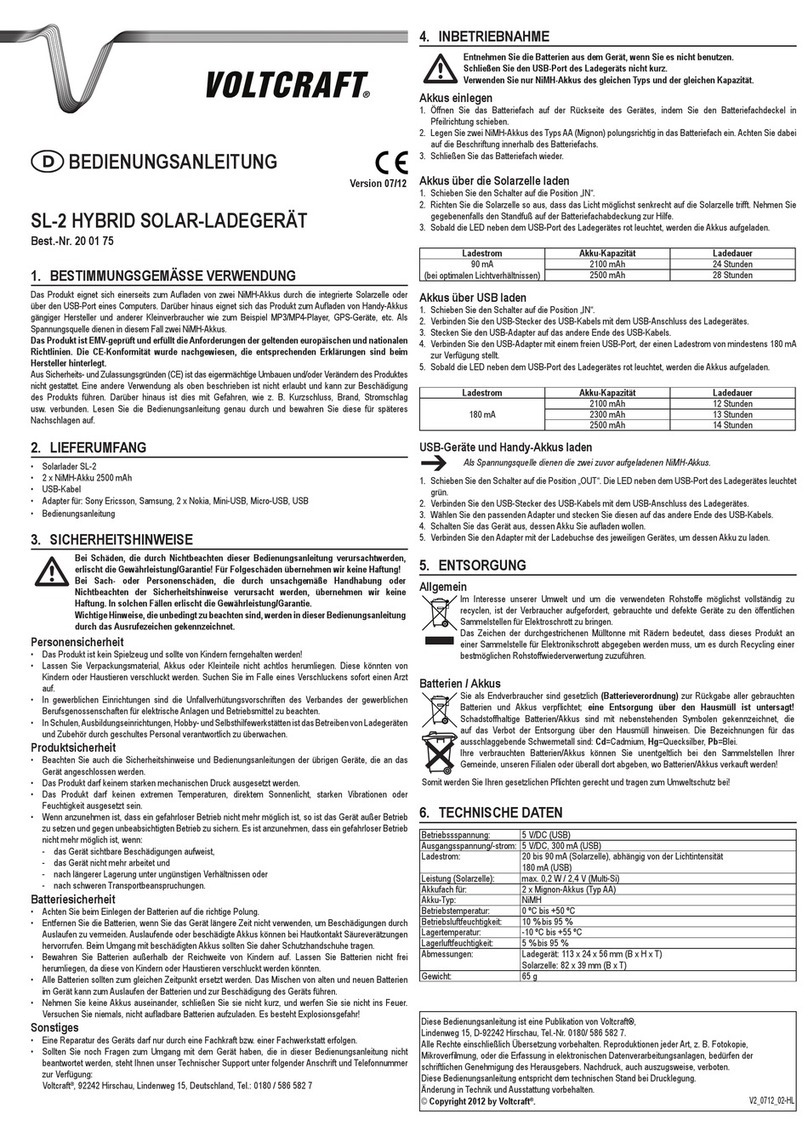 VOLTCRAFT SL-2 User manual