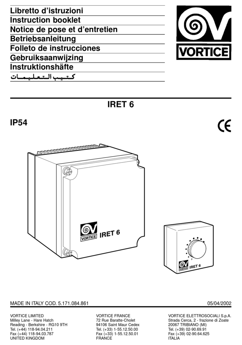Vortice IRET 6 User manual