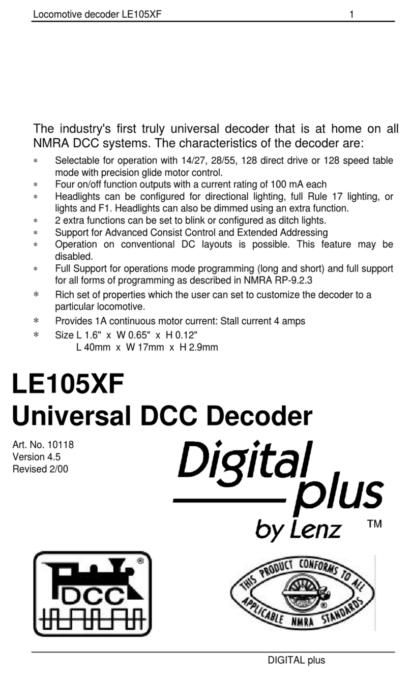 Lenz Digital plus LE105XF User manual Lenz Digital plus LE105XF User manual