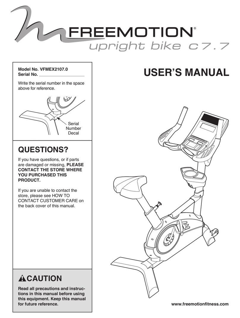 FREE MOTION upright bike c7.7 user manual