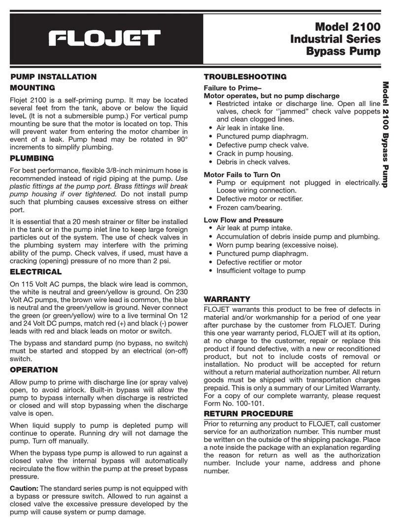 ITT Industries FLOJET 2100 Series User manual