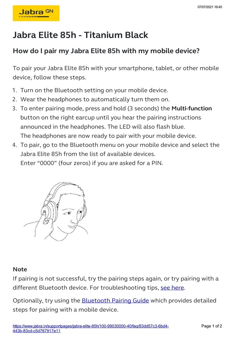 Jabra Elite 85h - Titanium Black quick start guide