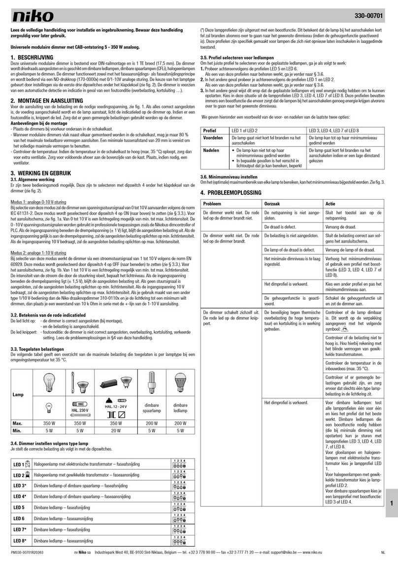 Niko 330-00701 User manual