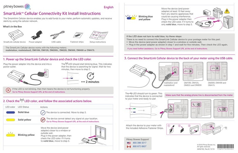 Pitney Bowes SmartLink Cellular Connectivity Kit User manual Pitney Bowes SmartLink Cellular Connectivity Kit User manual