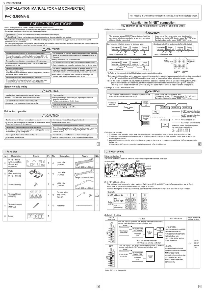 Mitsubishi PAC-SJ96MA-E installation manual