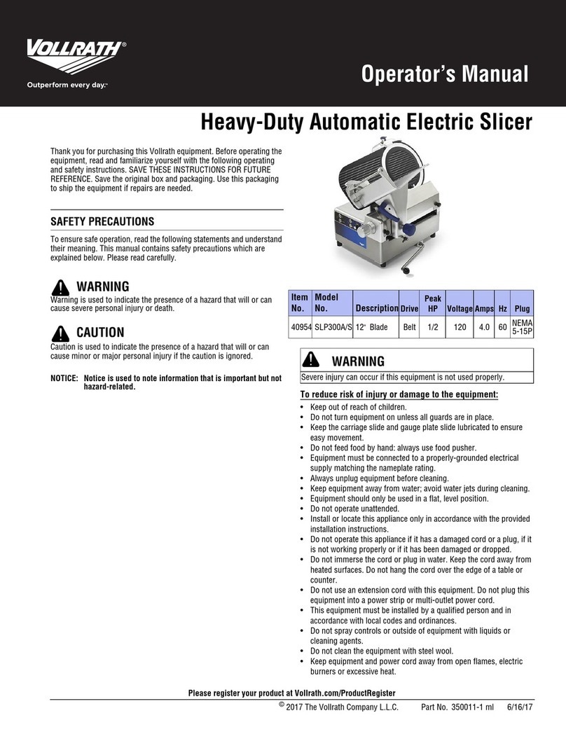 Vollrath SLP300A/S User manual