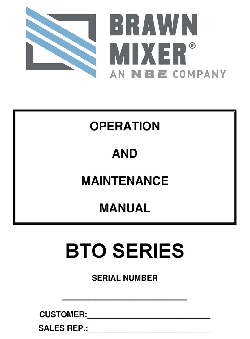 NBE Brawn mixer BTO Series Operation and maintenance manual