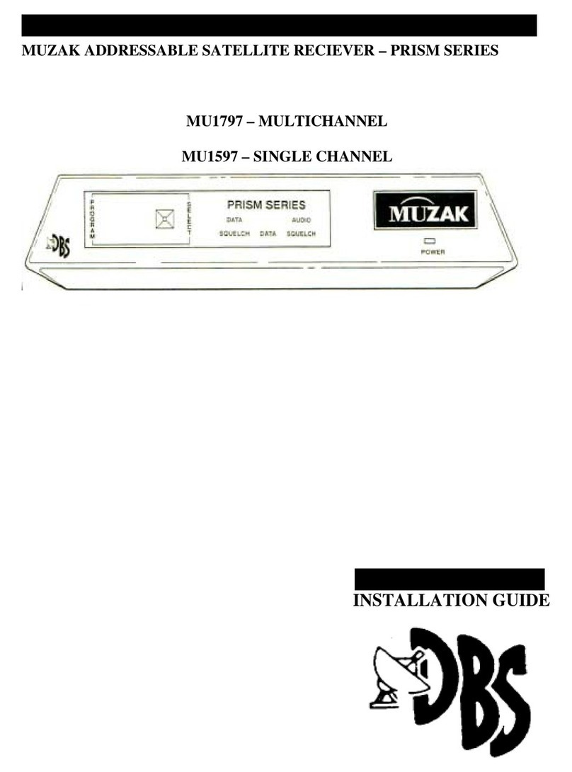 Muzak DBS PRISM Series installation guide Muzak DBS PRISM Series installation guide