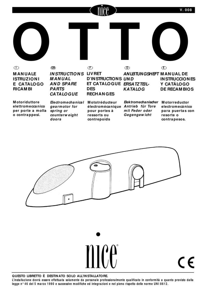 Nice OTTO Series Instruction manual and spare parts catalogue