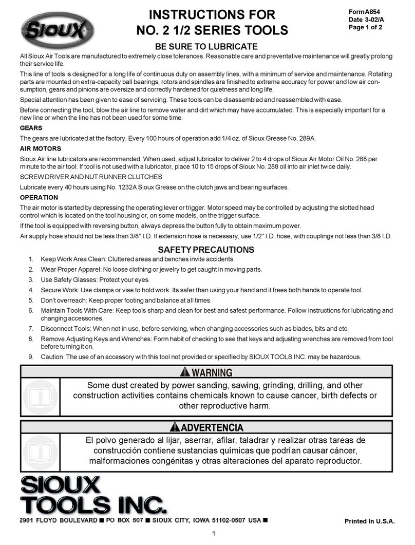 Sioux Tools 2 1/2 Series User manual Sioux Tools 2 1/2 Series User manual
