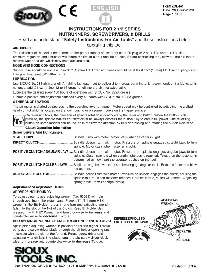Sioux Tools 2 1/2 Series instructions