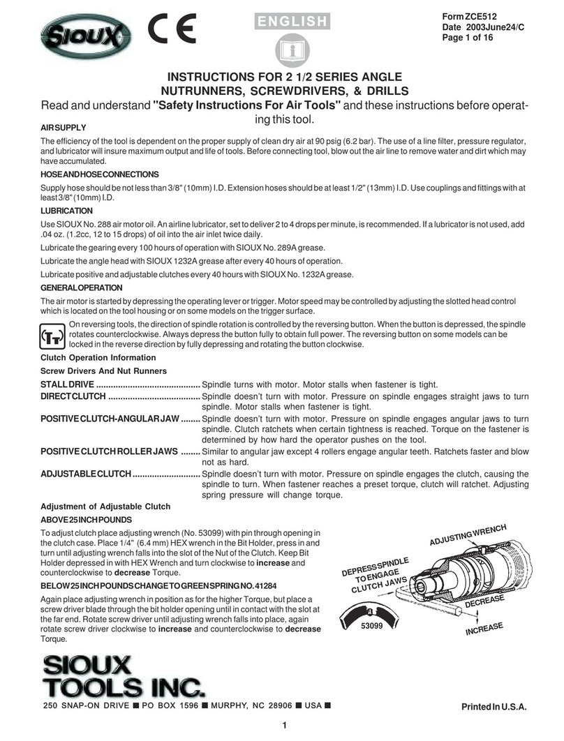 Sioux Tools 2 1/2 Series instructions