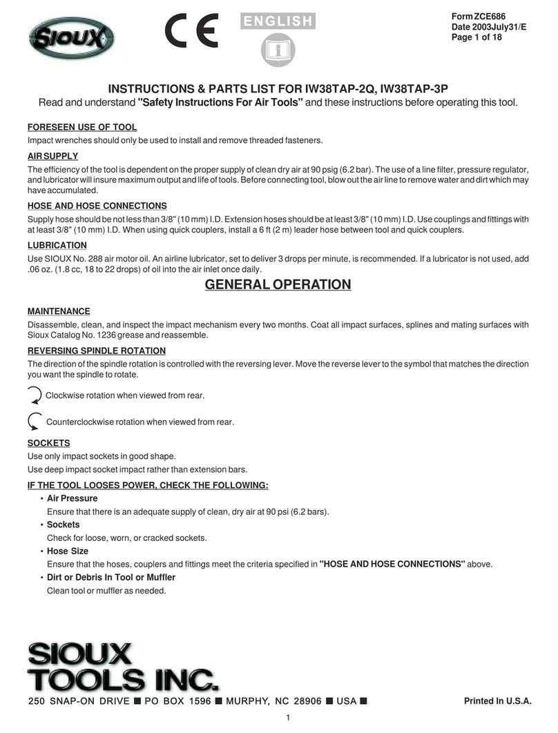 Sioux Tools IW38TAP-2Q Instructions-parts list