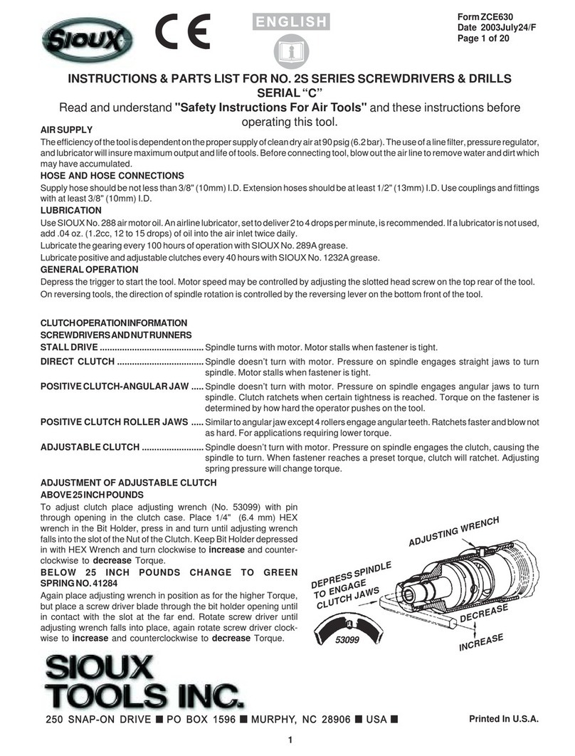 Sioux Tools 2S Series Instructions-parts list Sioux Tools 2S Series Instructions-parts list