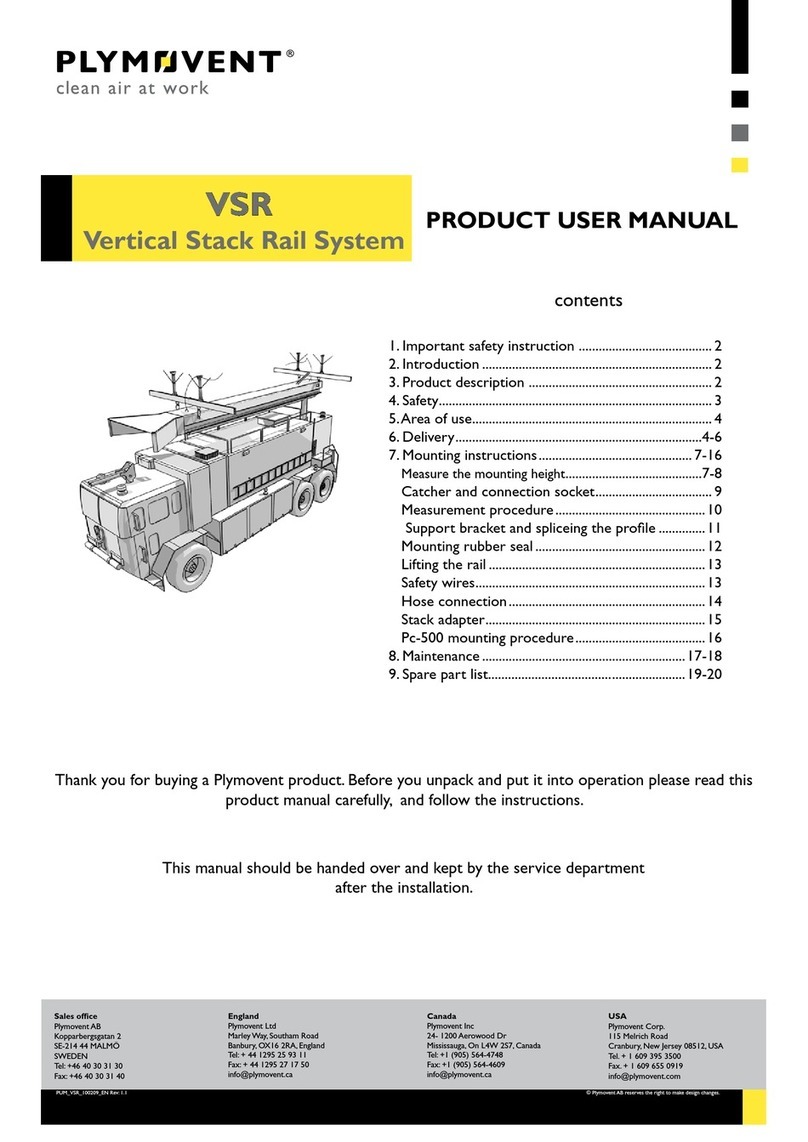 Plymovent Vertical Stack Rail System Product user manual