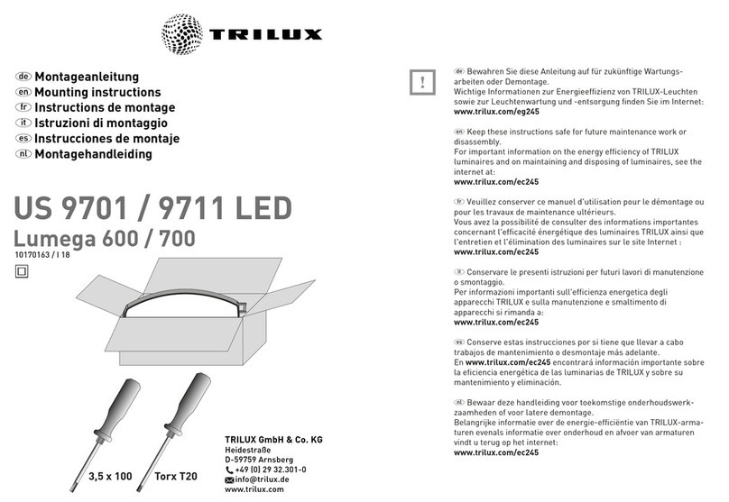 Trilux Lumega 600 US 9701 Series Mounting instructions
