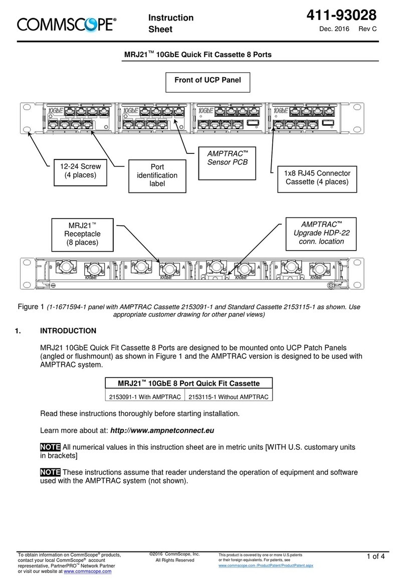 CommScope MRJ21 Quick Fit Cassette User manual