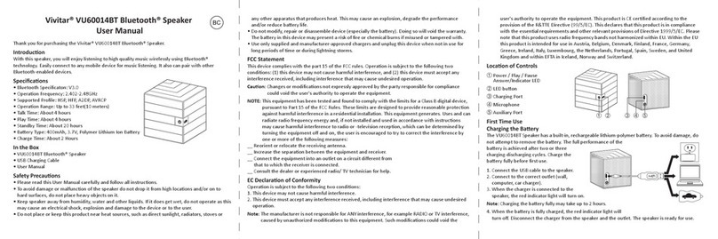 Vivitar VU60014BT User manual