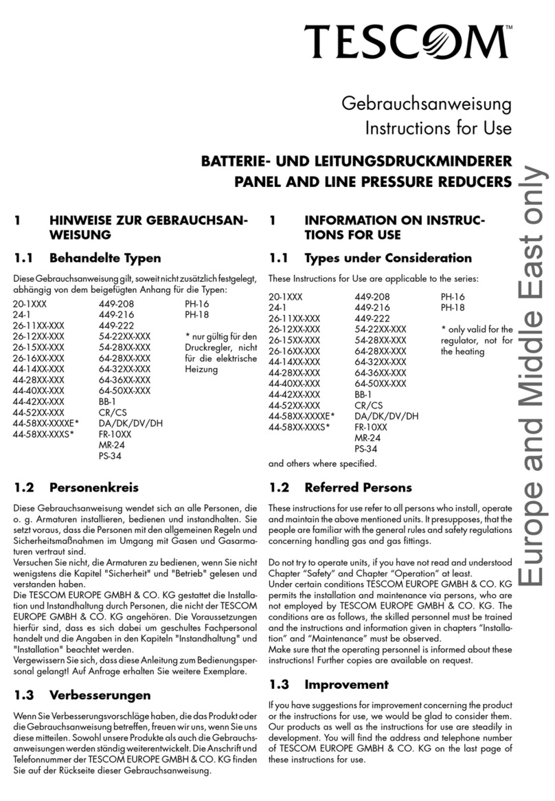 Tescom 20-1 Series Instructions for use