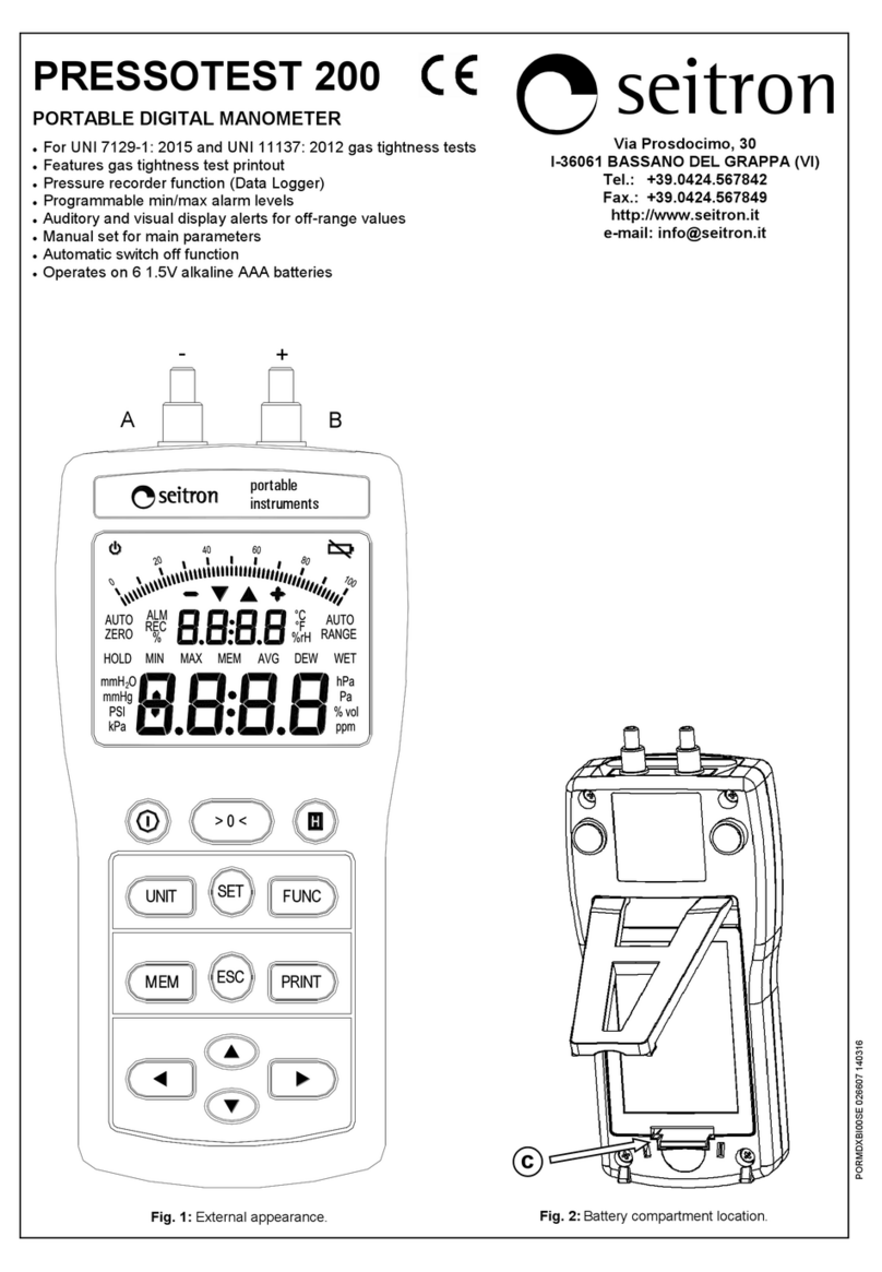 Seitron PRESSOTEST 200 manual