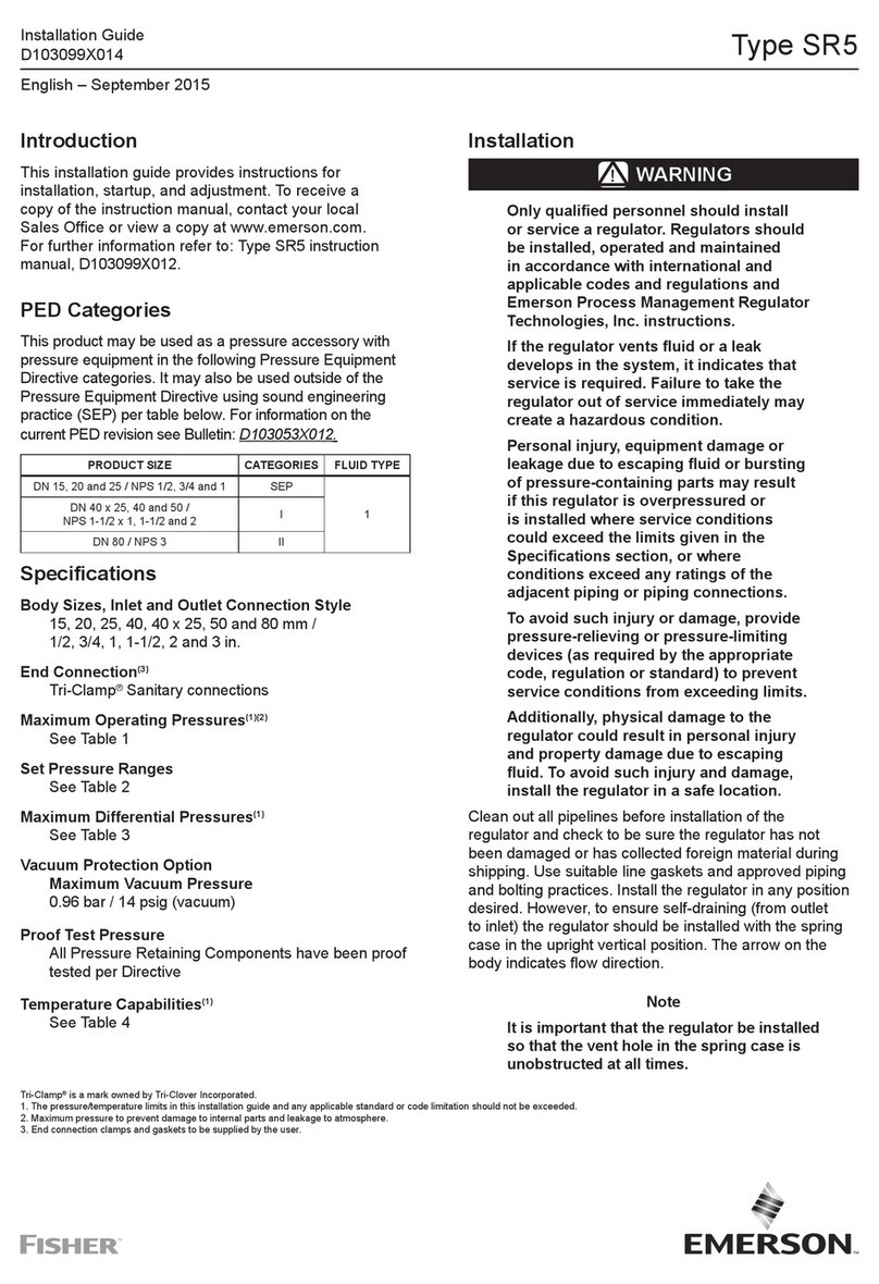 Emerson Fisher SR5 installation guide