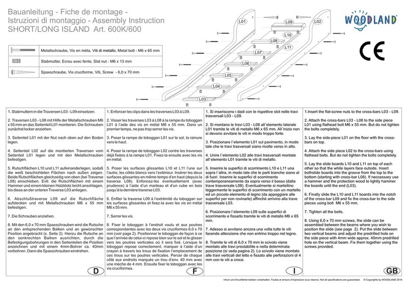 Woodland SHORT/LONG ISLAND Assembly instruction Woodland SHORT/LONG ISLAND Assembly instruction