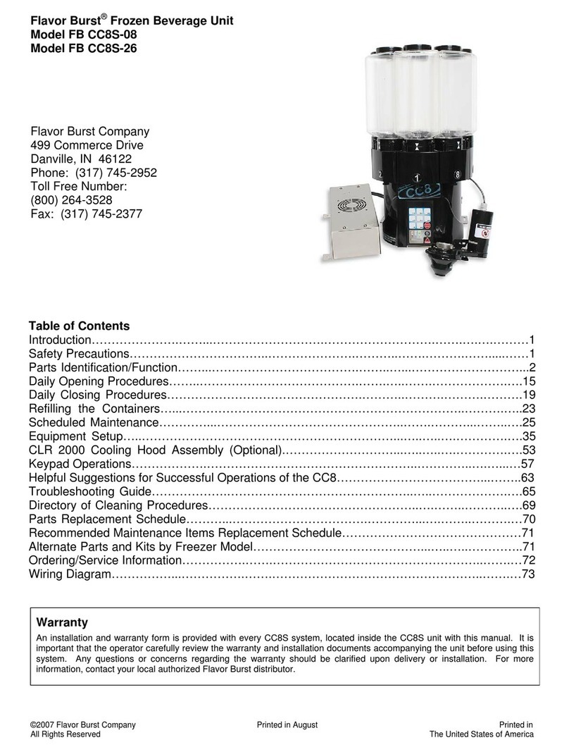 Flavor Burst FB CC8S-08 Operator's manual